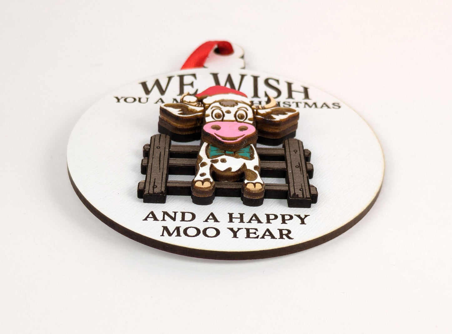Funny Cow Christmas Ornament