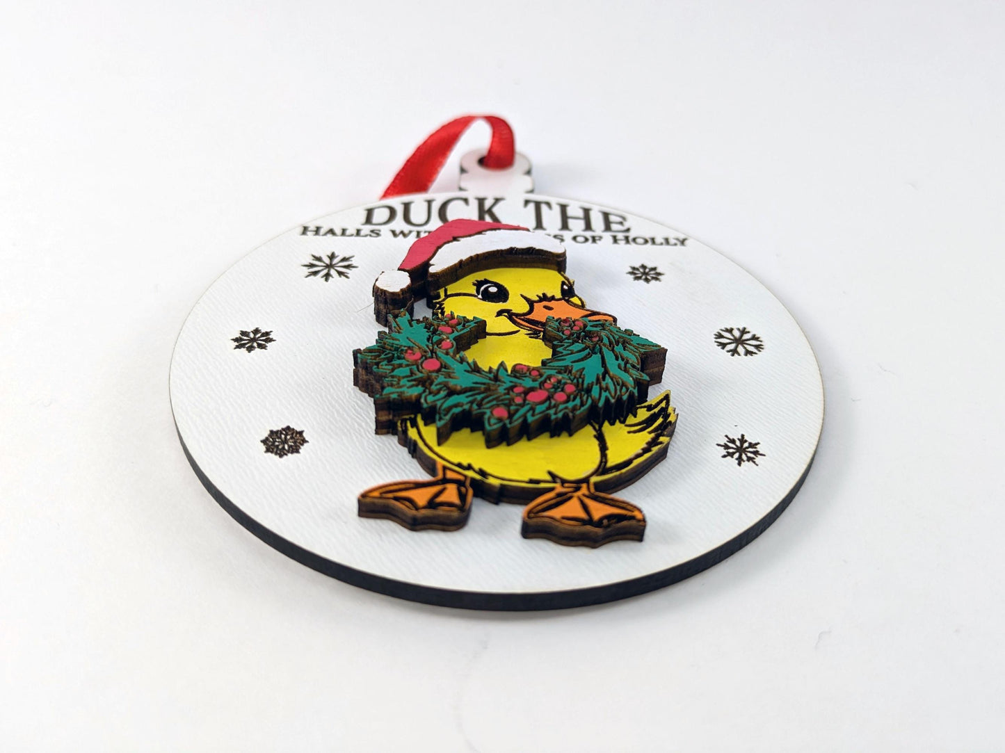 Funny Duck Christmas Ornament