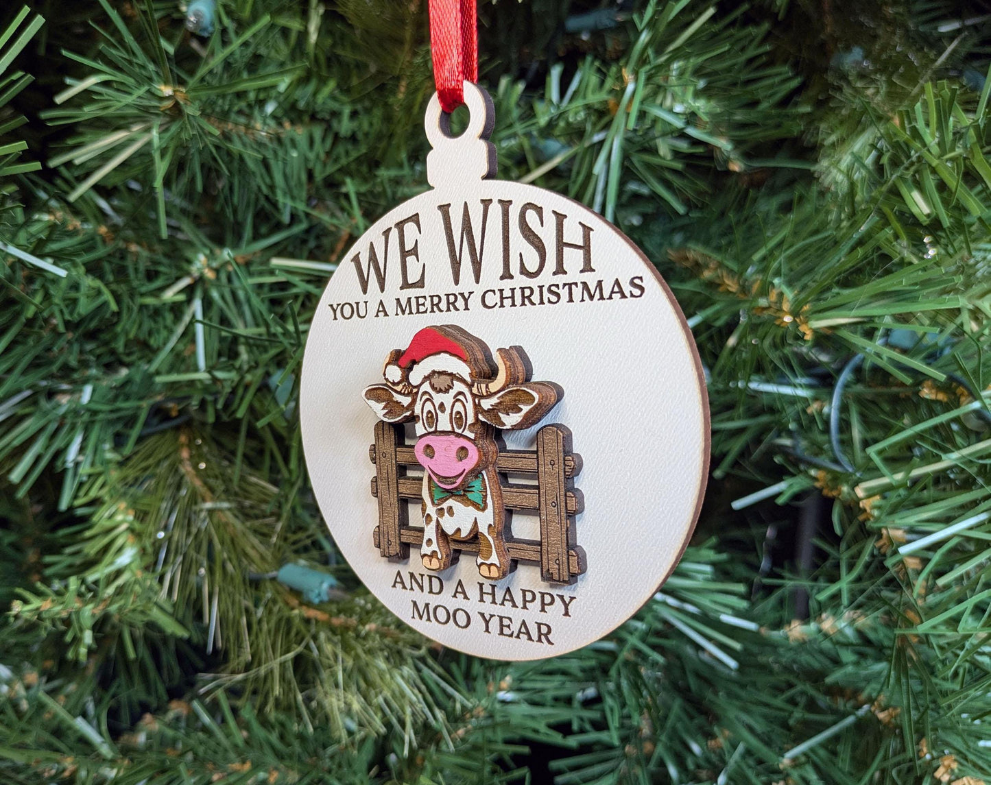 Funny Cow Christmas Ornament
