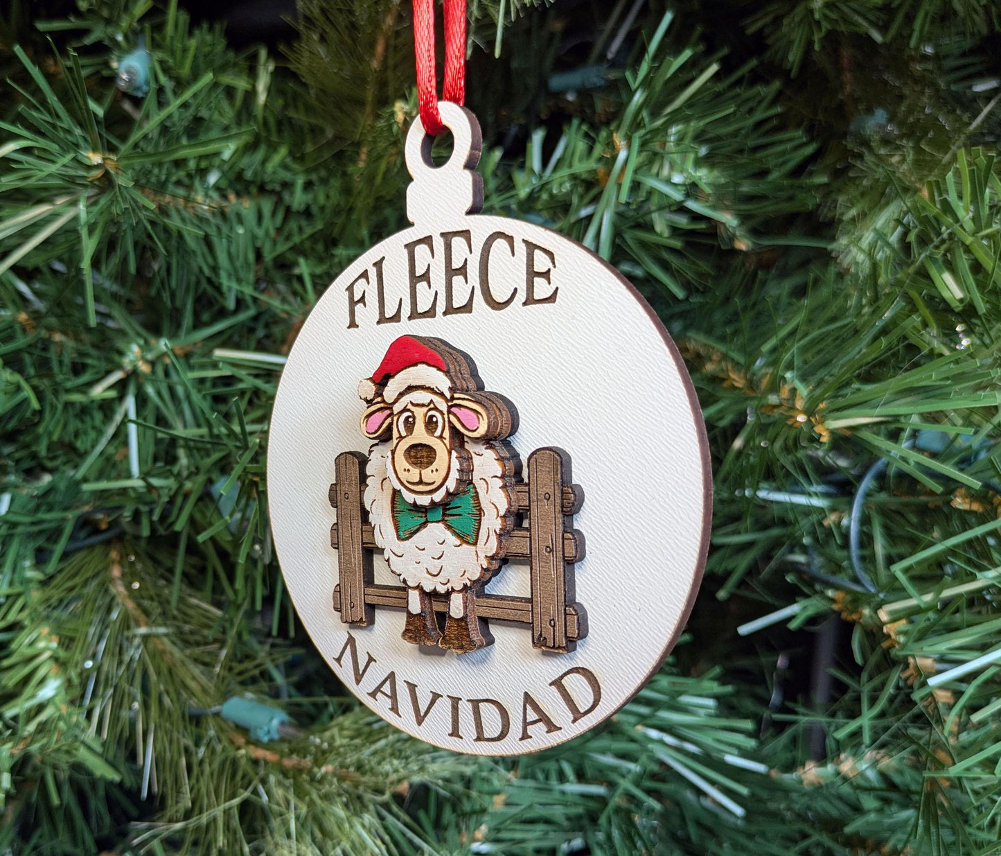 Funny Sheep Christmas Ornament