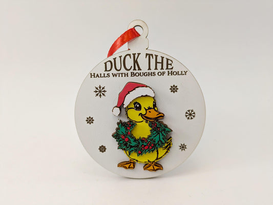 Funny Duck Christmas Ornament