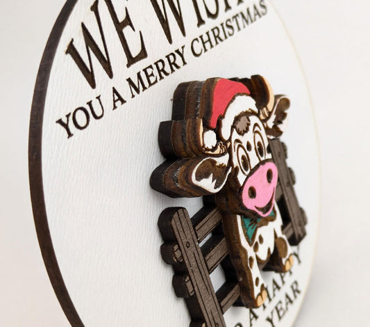 Funny Cow Christmas Ornament