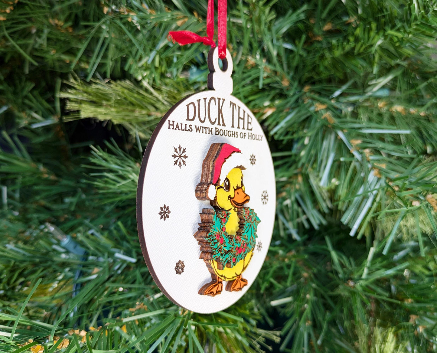 Funny Duck Christmas Ornament