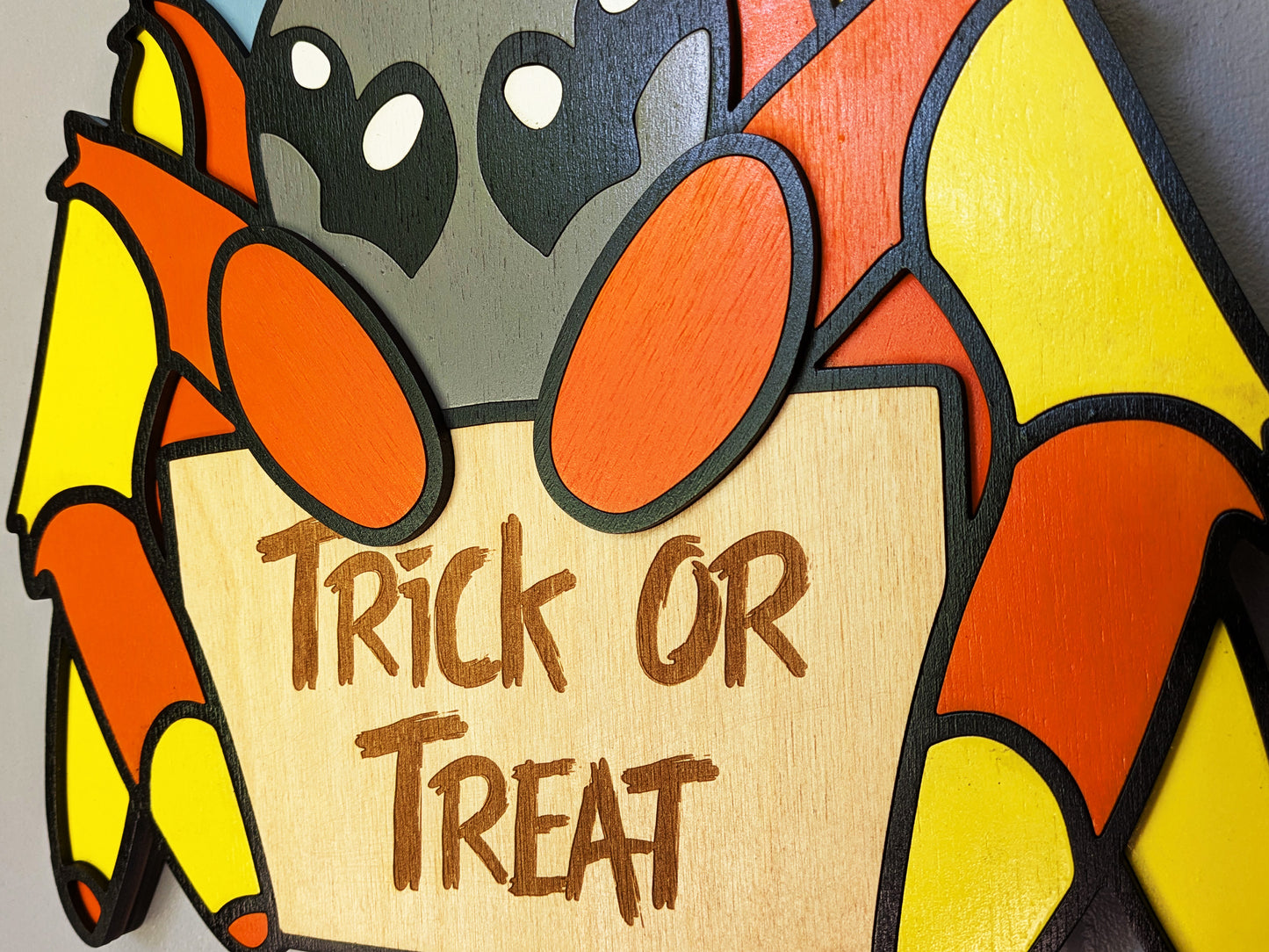 Halloween Spider Layered Wood Door Hanger