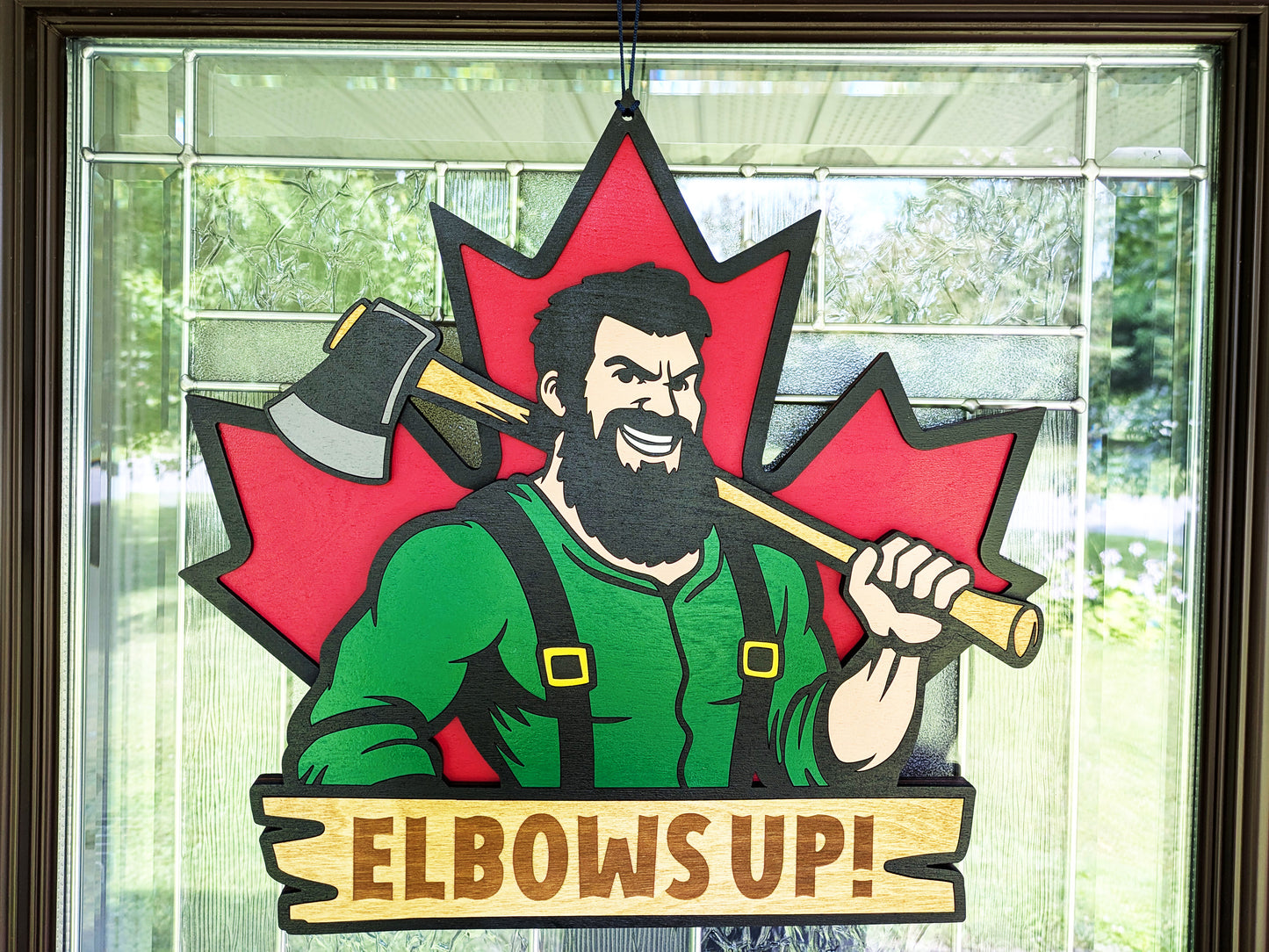 Elbows Up Canada Door Hanger Sign