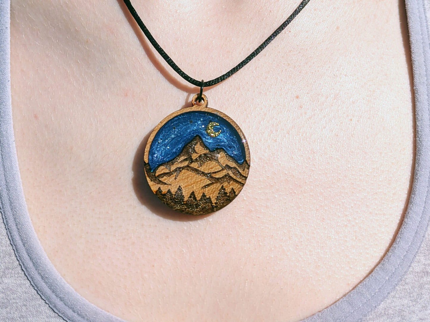 Mountain Night Sky Pendant