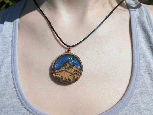 Mountain Night Sky Pendant