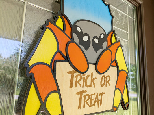 Halloween Spider Layered Wood Door Hanger