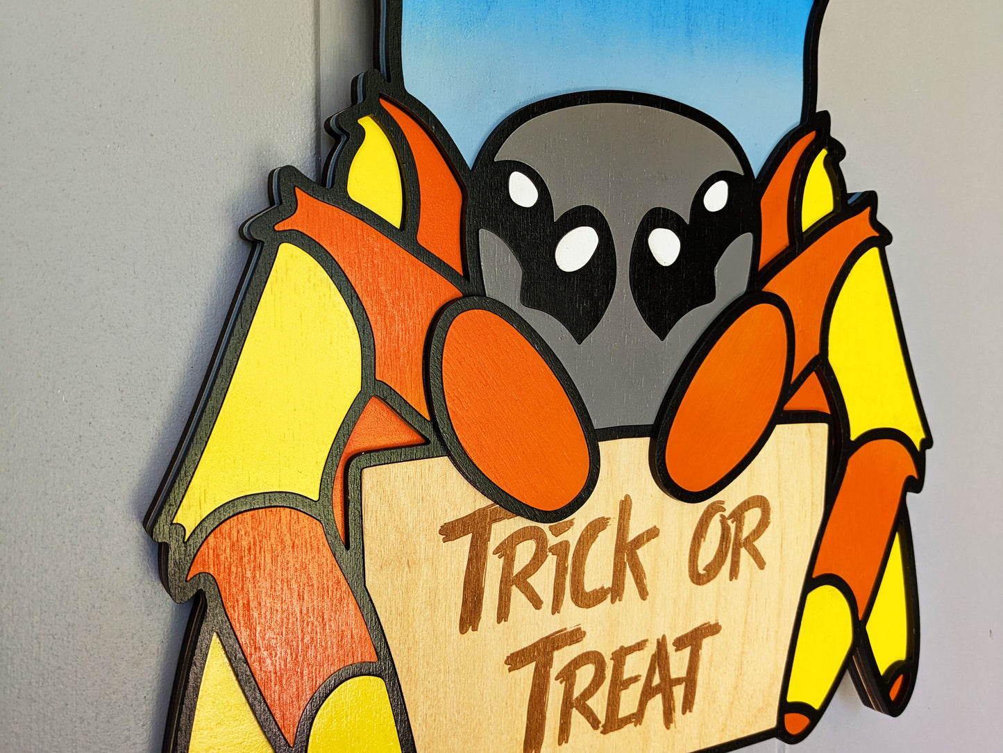 Halloween Spider Layered Wood Door Hanger