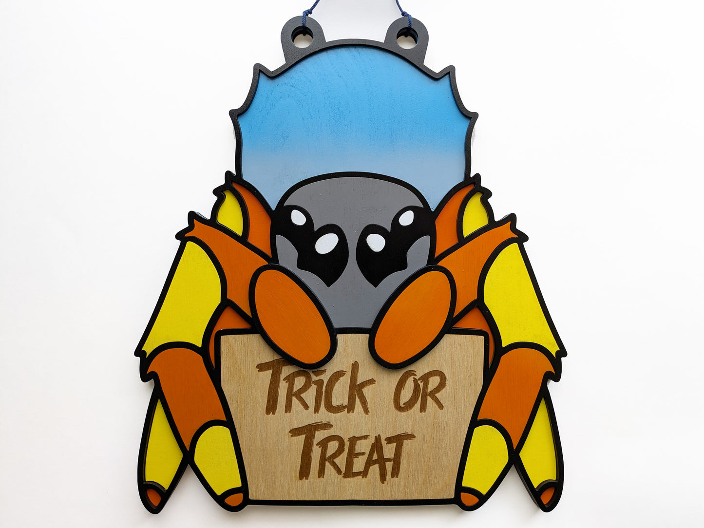 Halloween Spider Layered Wood Door Hanger