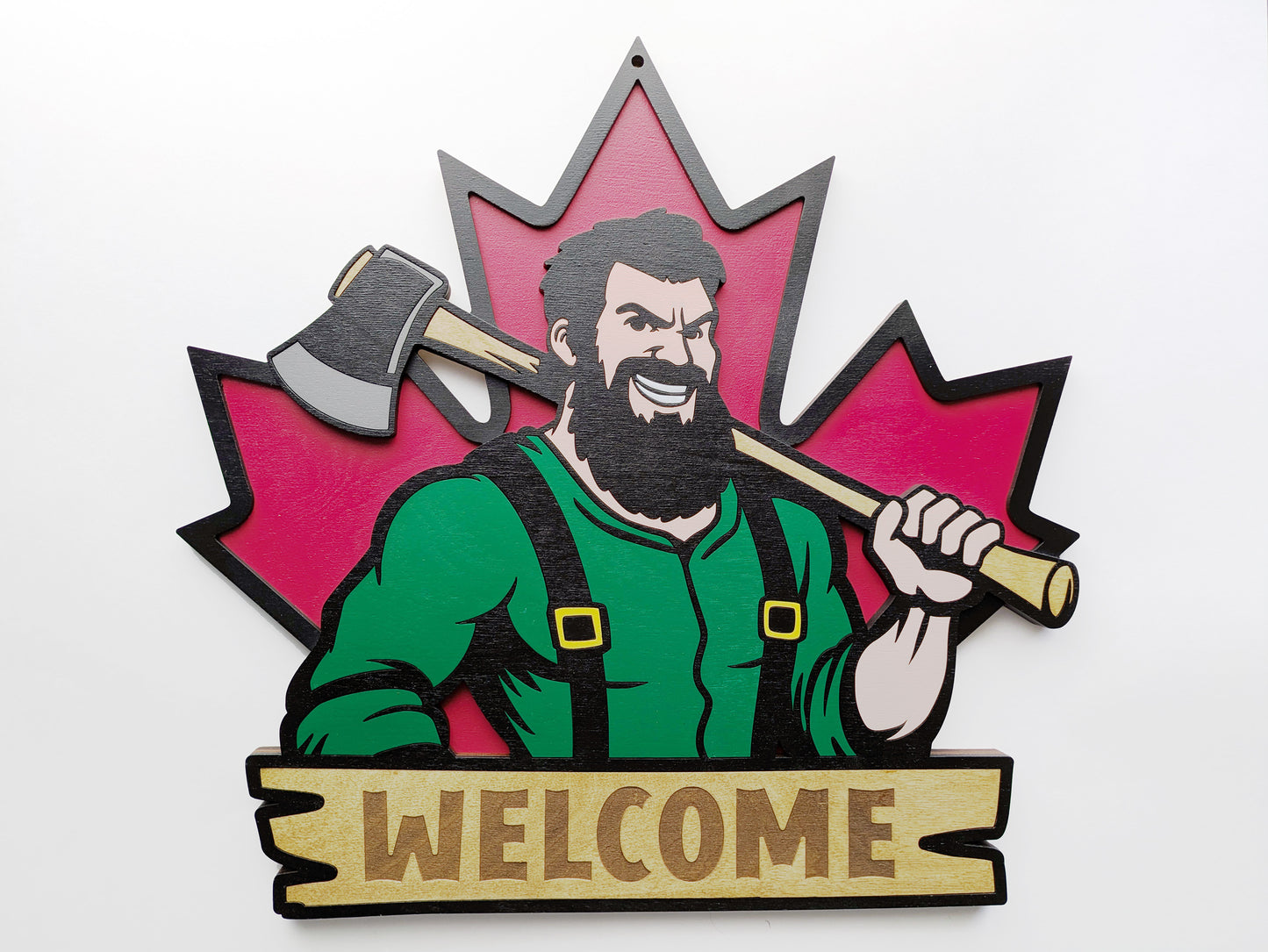 Elbows Up Canada Door Hanger Sign