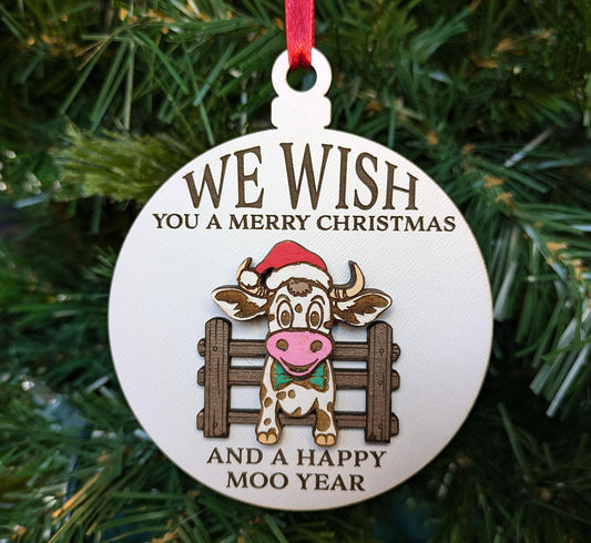 Funny Cow Christmas Ornament