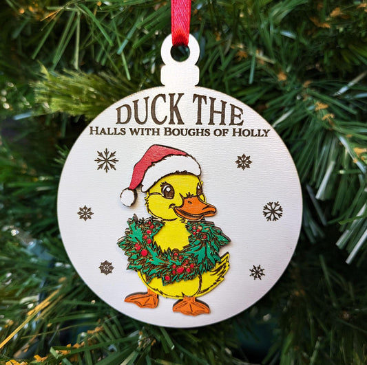 Funny Duck Christmas Ornament