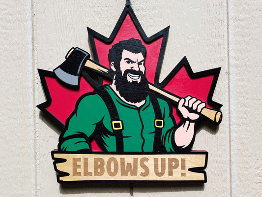 Elbows Up Canada Door Hanger Sign