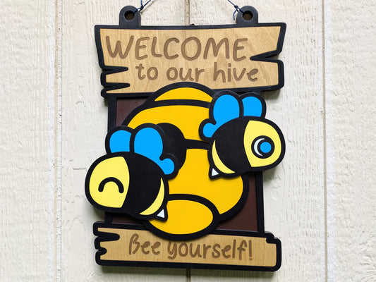 Welcome to our Hive Door Hanger`